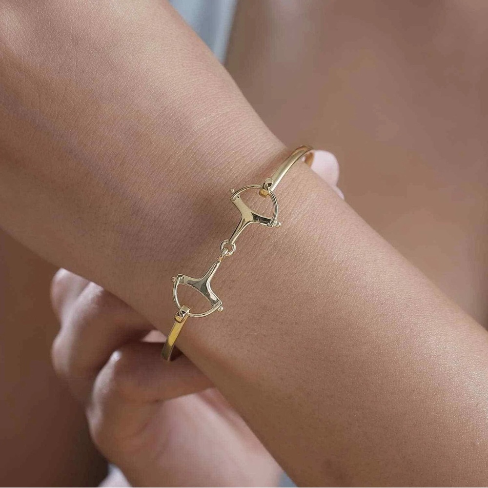 Snaffle Openable Bangle Bracelet In Gold - image 3